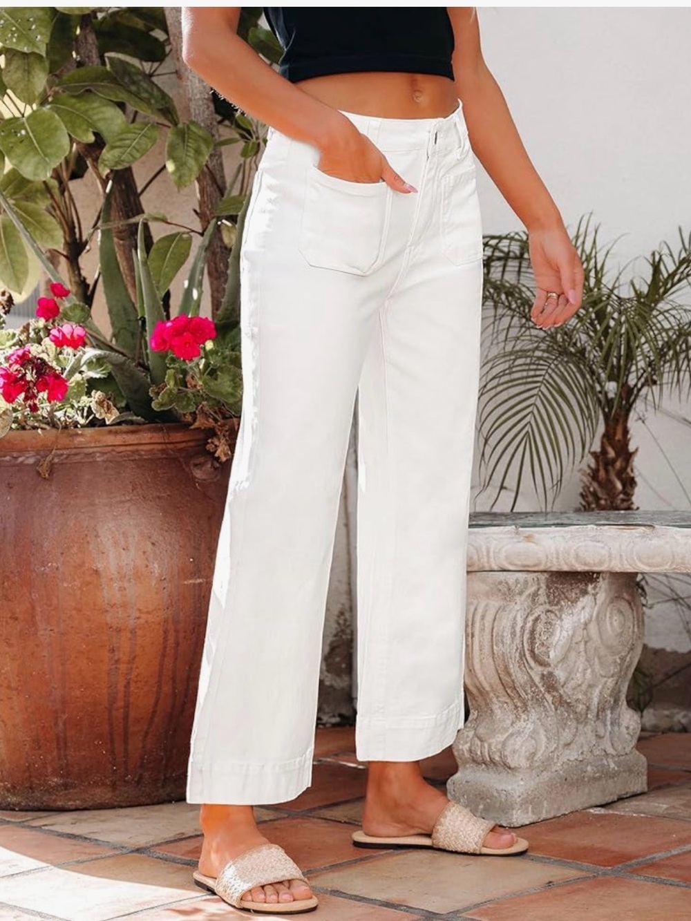 White Wide Leg Jeans - Women's Flare & Wide Leg